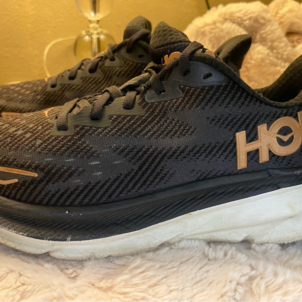 Hoka Men's Black and Tan Athletic Shoes